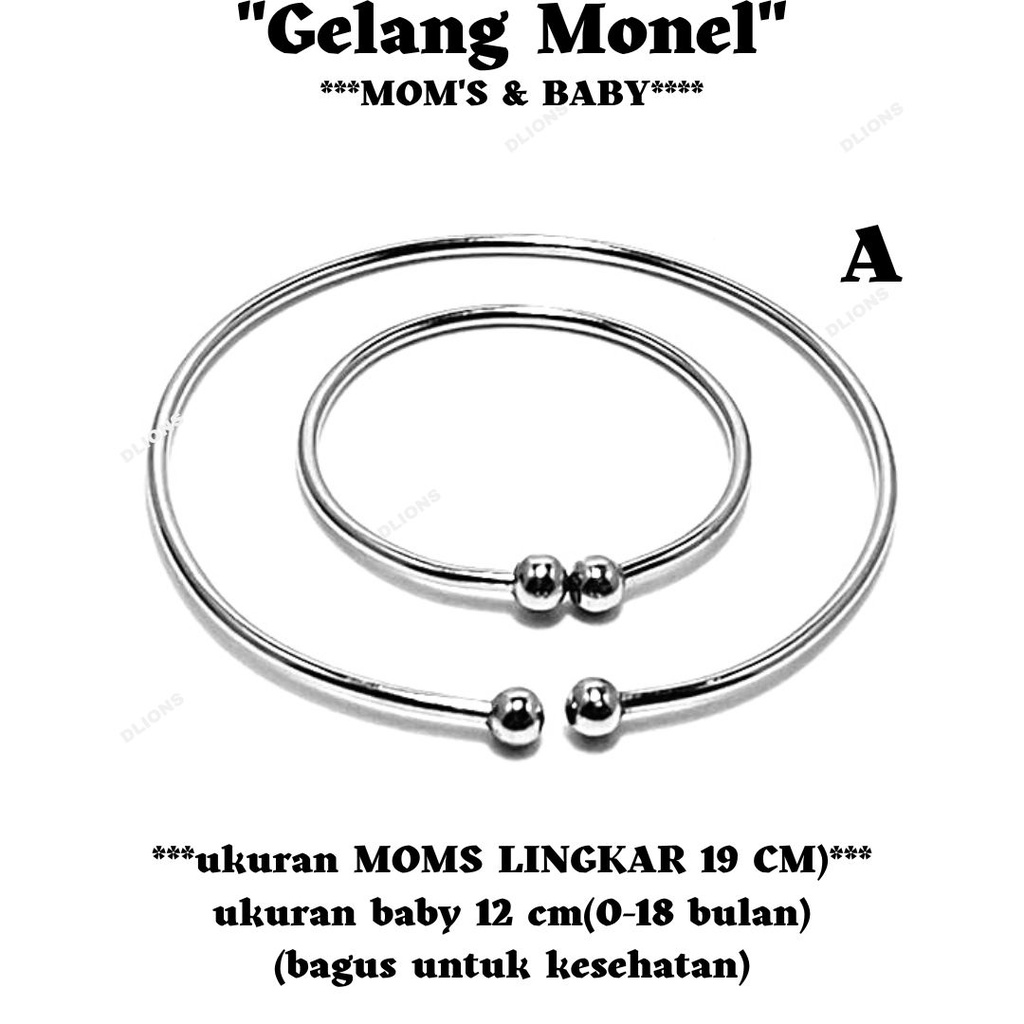 GELANG MONEL MOM'S &amp; BABY (LINGKAR GELANG 19 CM UNTU MOMS &amp; 12 CM UNTUK BABY ) TIDAK BERKARAT DAN TIDAK GATAL,BAIK UNTUK KESEHATAN