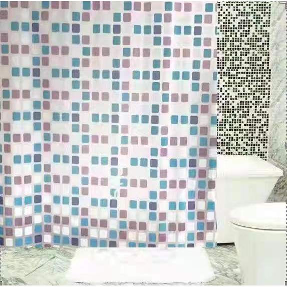 (SerbaSerbi)Gorden Kamar Mandi Anti Air Peva Dilengkapi Pengait /Tirai Kamar Mandi Shower Curtain 183cm x 200cm -Motif