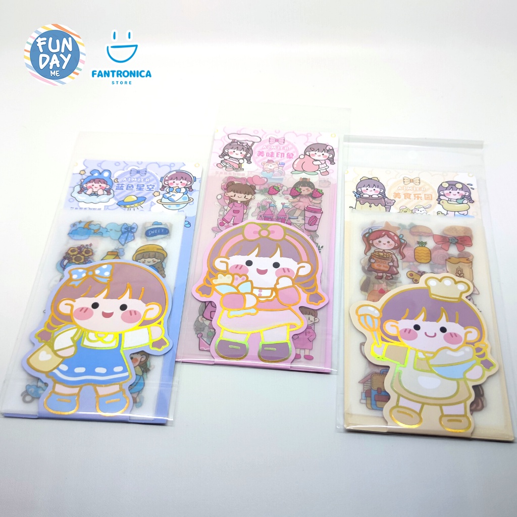 

Aimier Stiker Viral isi 6 / Sticker Glitter Scrapbook Waterproof / Sticker Tumbler Tumblr Diary / Sticker Aesthetic Estetik Deco colorful