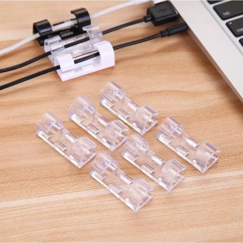 KLIP KABEL 20pcs ORGANIZER PENGIKAT KABEL TEMPEL SERBAGUNA  CLIP CABLE MULTIFUNGSI