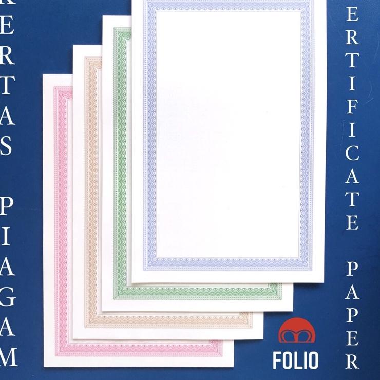 

Trendy 100 Lembar - Kertas Piagam Ijazah Certificate Paper Sertifikat Folio F4 ✓