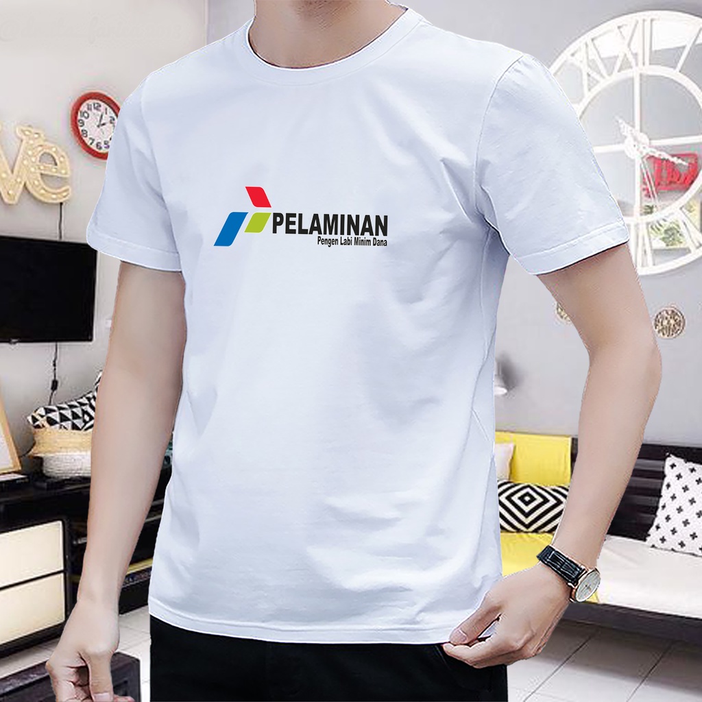 PROMO ATASAN PRIA DEWASA / BAJU T-SHIRT OVERSIZE COMBED PREMIUM / Kaos Plesetan Logo PERTAMINA-PELAM