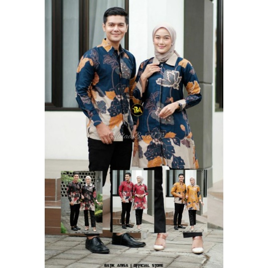 BATIK COUPLE ATASAN BATIK SERAGAM KANTOR KEMEJA TUNIK M L XL XXL