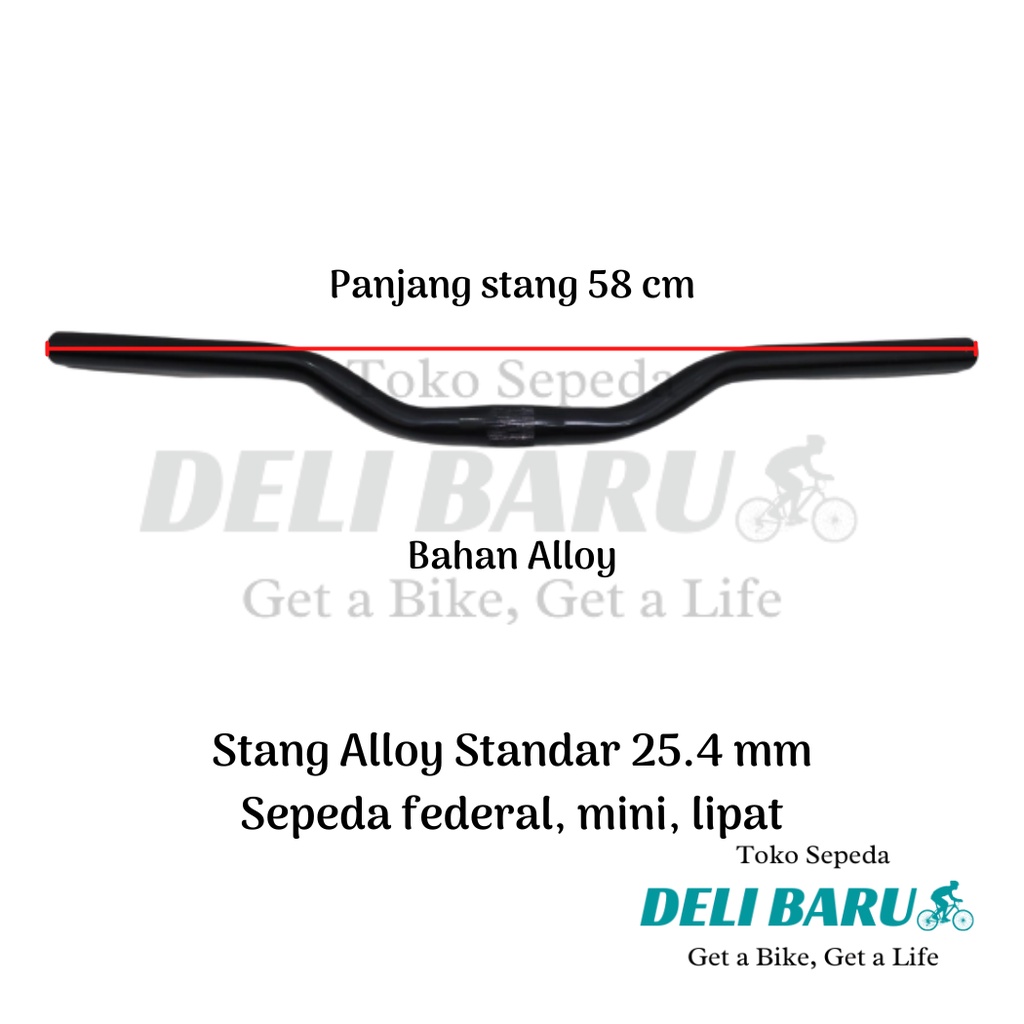 Stang standar 25.4 mm ALLOY panjang 58 cm sepeda federal fixie lipat