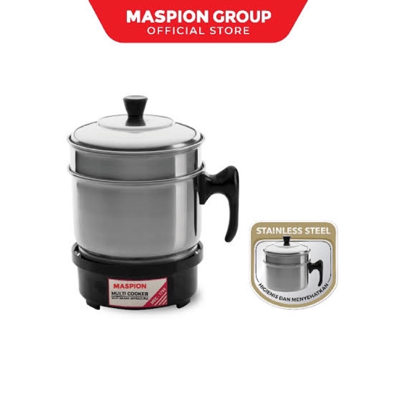 Maspion Multi Electric Cooker MEC 1750 Panci Listrik Steamer Stainless