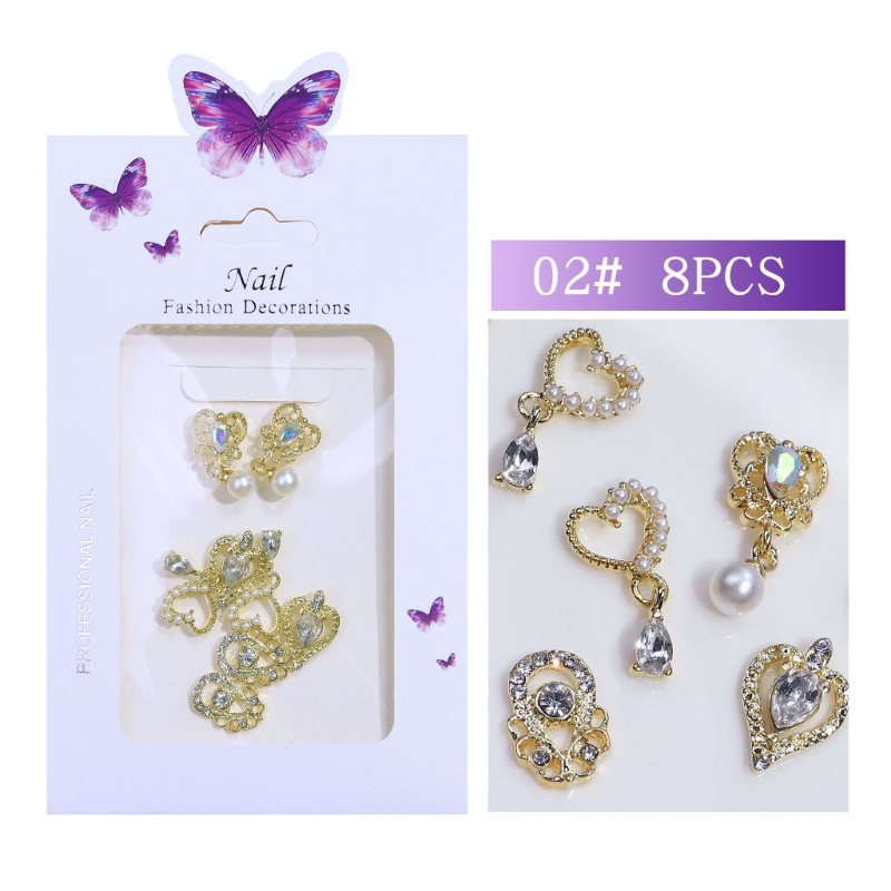 Siy 10Pcs set 3D Perhiasan Kuku Mewah Paduan Nail Art Berlian Imitasi Kristal Mengkilap Berlian Permata Untuk Dekorasi Kuku Cincin Anting