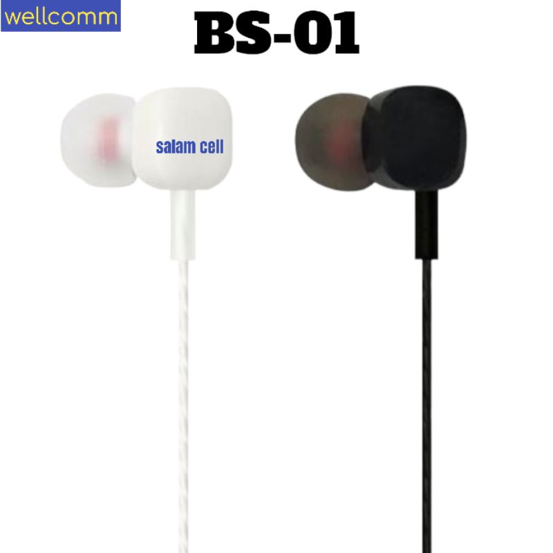 Headset Type-C Wellcomm BS-01 Stereo Earphone Original Wellcomm BS01 Garansi Resmi