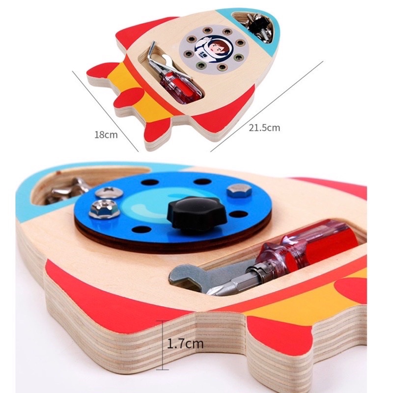 wooden screw driver board papan belajar obeng mainan motorik anak basic life learning montessori toys mainan motorik anak - kado anak cowok - hadiah anak laki laki