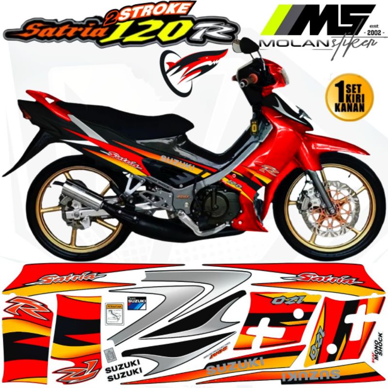 Decal Sticker Striping Variasi Motif Ori Satria R 120 LSCM Hiu Agresif /Satria R 120 hiu 2 Tak /Satr