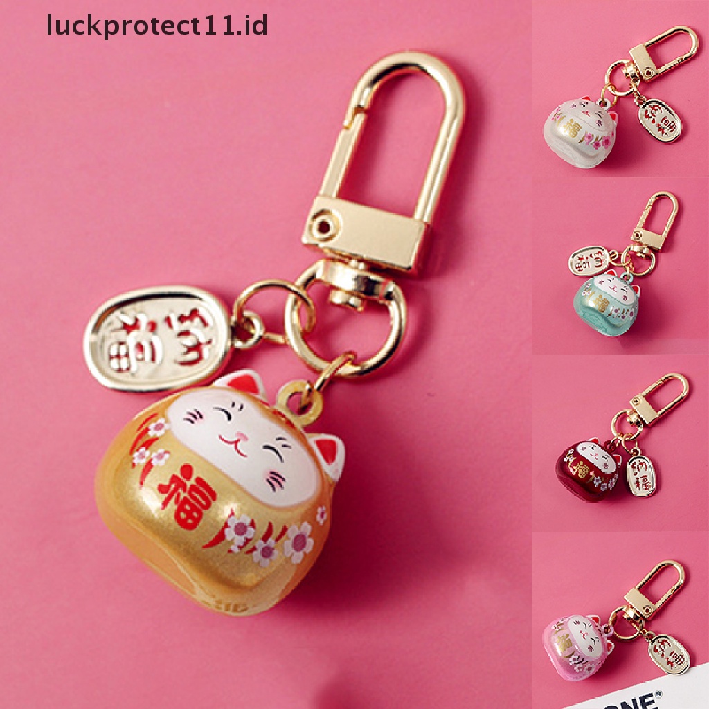 /Fashion Hot// Fashion// Jepang Lucky Cat Gantungan Kunci Tas Mobil Gantungan Kunci Decor Air Suara Bell Tergantung.