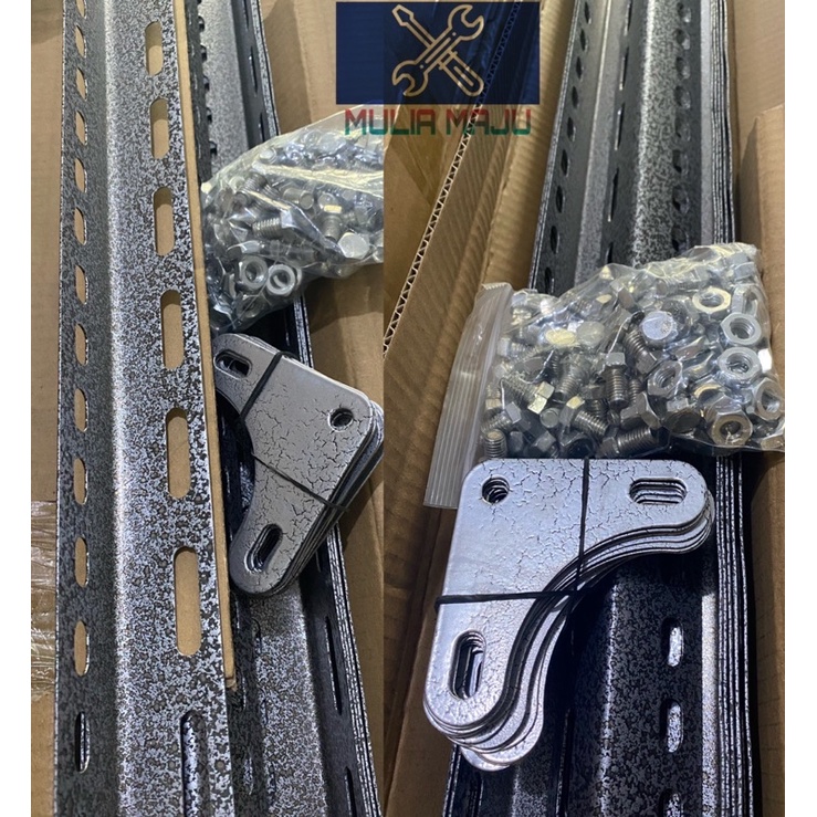 besi siku lubang hammertone/rak siku lubang hammerstone 1.3mm pjg 3mtr