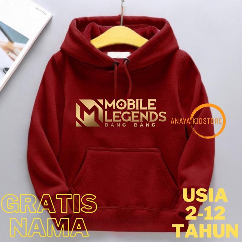 HOODIE ANAK SWEATER MOBILE LEGENDS LOGO UNTUK ANAK 2-10 TAHUN BISA COD KE253