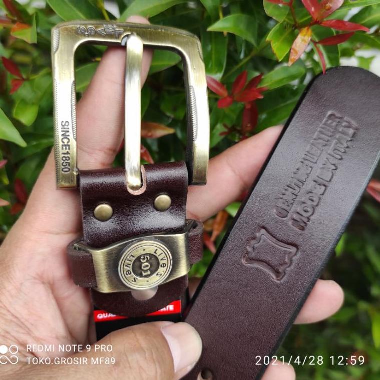 Y9I4 Gesper Pria Kulit Sapi Ikat Pinggang Pria Kulit - Sabuk kulit asli lebar 3 Cm