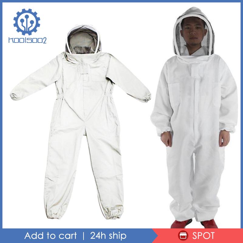 Professional Beekeeper Suit Bee Keeping All Body Suit Jacket L White New