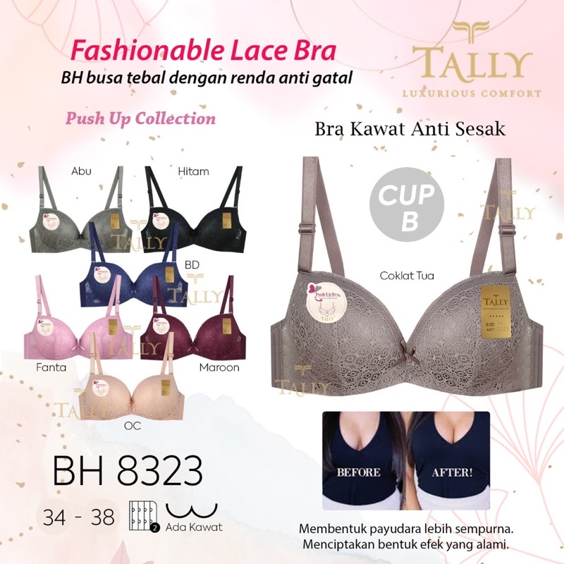 BH | Bra Push Up bra TALLY 8323 pakai Kawat dan Busa Tebal