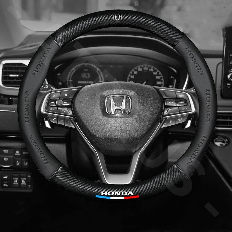 Sarung Setir Setir Mobil HONDA Untuk Freed Brio City Civic CRV HRV BRV Accord Jazz Auto Steering Wheel Cover Pelindung Kemudi Interior Mobil Logo Printing 3D