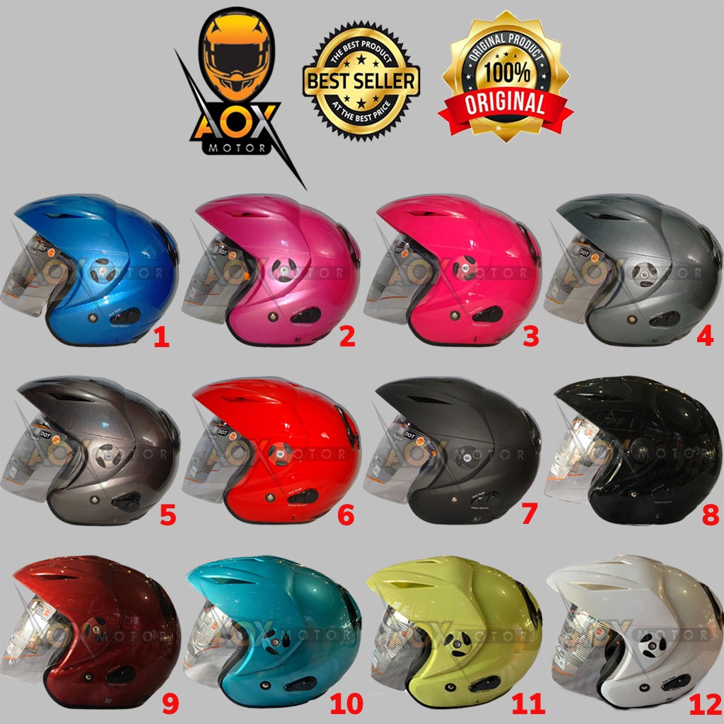 Helm INK CX25 Solid/Polos ORIGINAL Half Face (Ongkir 2kg)