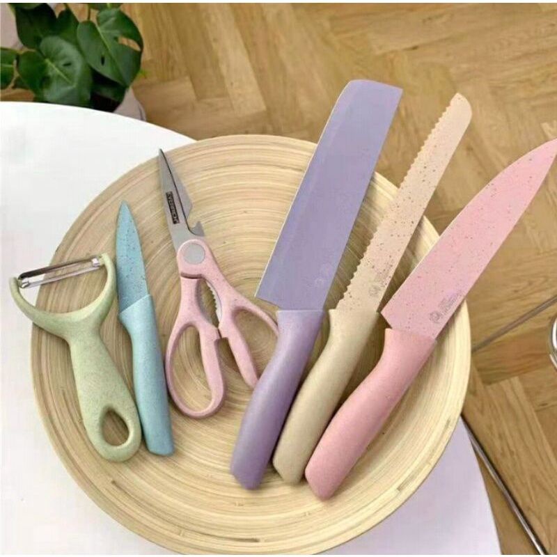 Pisau Evcriverh Original Pisau Set 6in1 / Pisau Jerami Anti Lengket