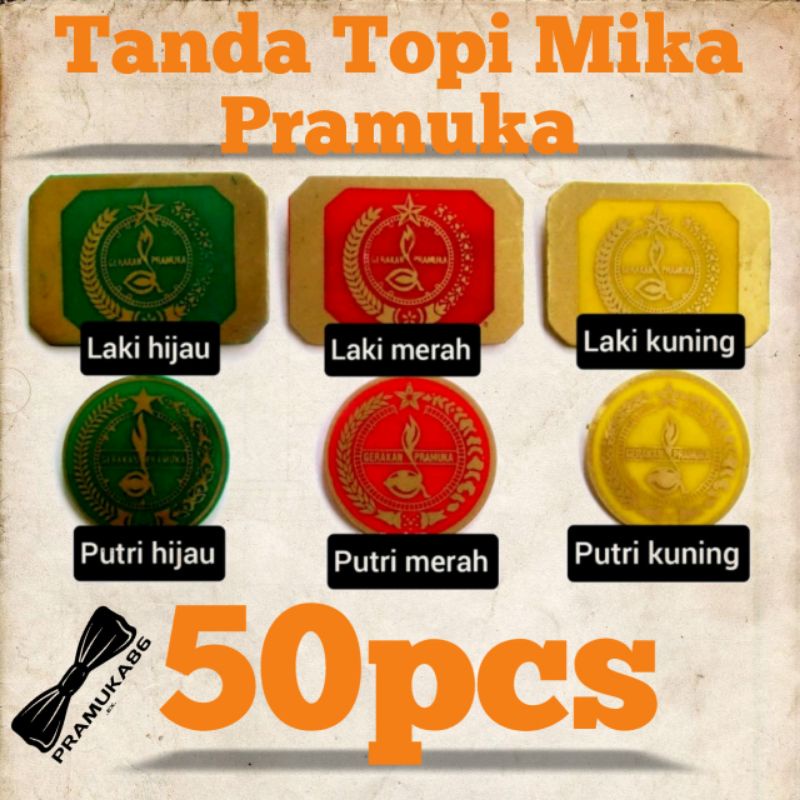 (50pcs) Tanda Topi/Pin Mika Pramuka Putra&amp;Putri