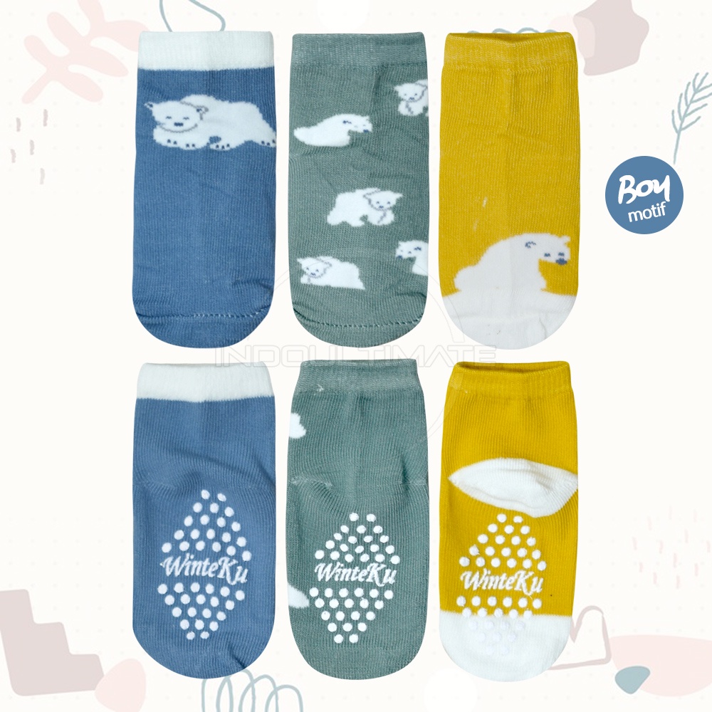 3in1 Kaos Kaki Bayi 0-6 Bulan Baby Sock Sarung kaki Bayi Perempuan Laki Laki Baru Lahir Motif Karakter Lucu Pelindung Kaki bayi Kaos Kaki Bayi Cewek Cowok  BY-5601-FC