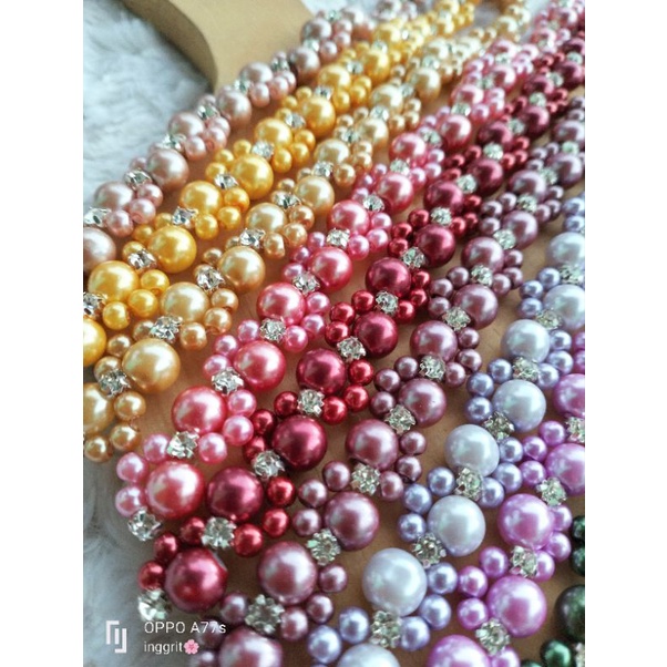 Mutiara Rangkai/Payet Rangkai Kepang Panjang 20cm