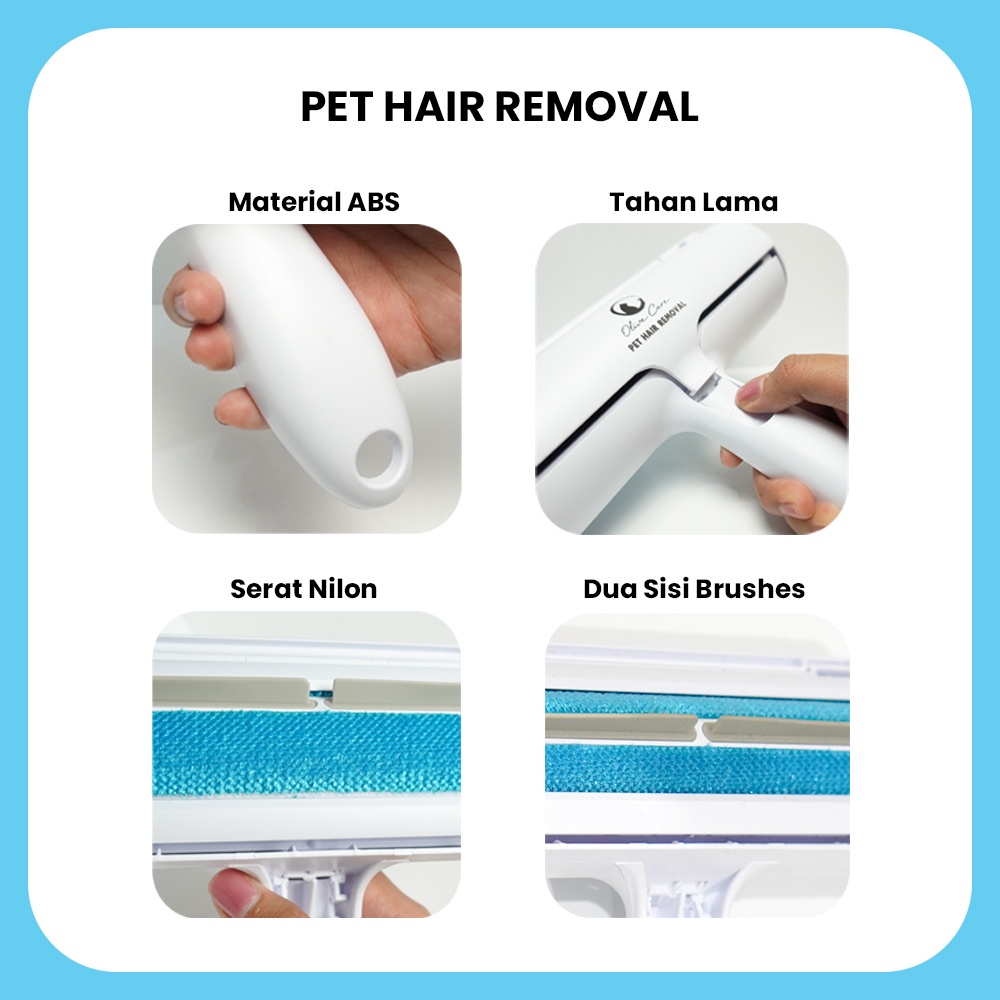Olive Care Pembersih Bulu Kucing/Anjing PET HAIR REMOVAL yaitu Lint Roller Portable Jangka Panjang (Lifetime Use) untuk Pembersih Baju/Pakaian, Sofa, Tempat Tidur dll