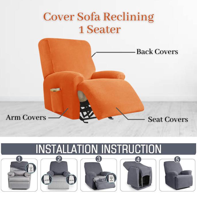 Sale Sofara Cover Sofa Reclining Sarung Recliner Elastis Velvet Beludru /GORDEN JENDELA/GORDEN PINTU