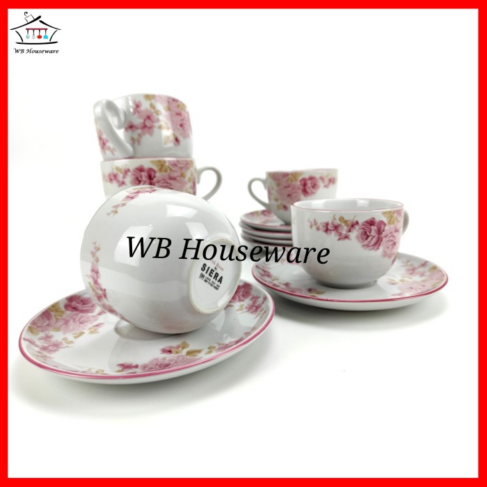 Cangkir Teh / Tea Set /Cangkir Tatak Pink Rossie Siera Kpz-05-Cs