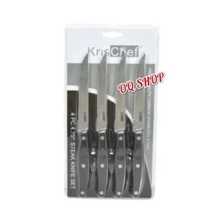 KRISCHEF SET PISAU STEAK 4PCS / STEAK KNIFE 4.75INC HOLLOW HANDLE 4 PC