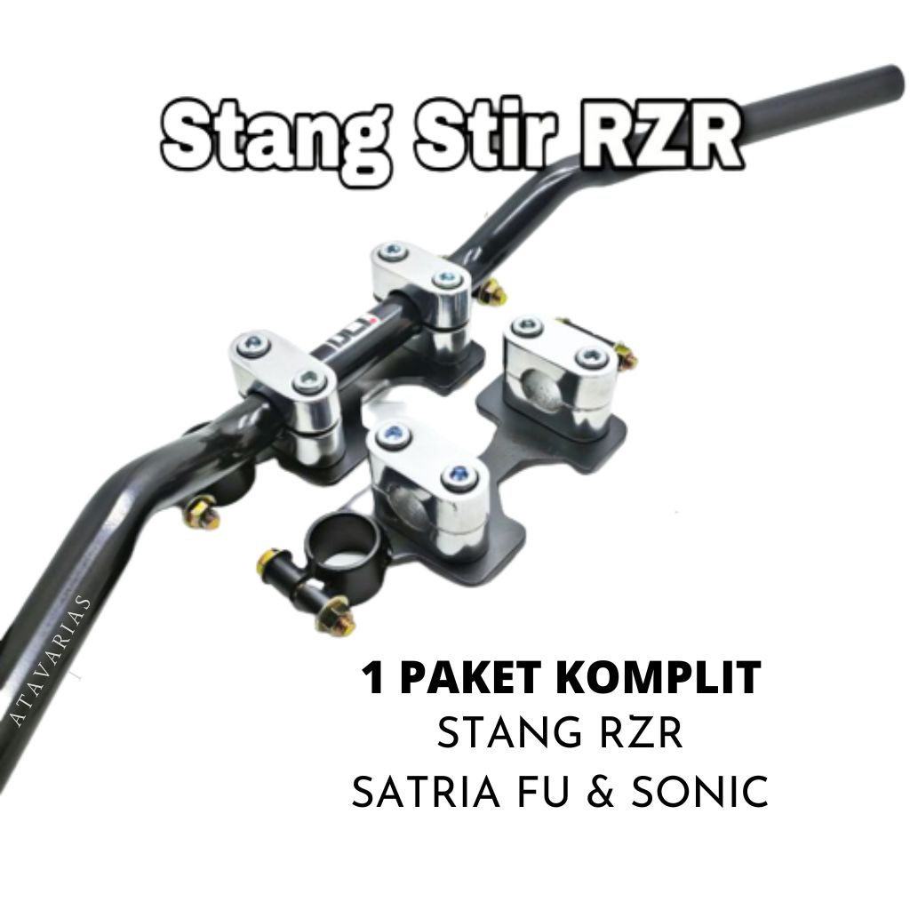 (COD) Paket Stang Rzr Satria Fu &amp; Sonic Dudukan Setang Bracket Breket Pangkon Riser Sonic 150r &amp; Satria F 150