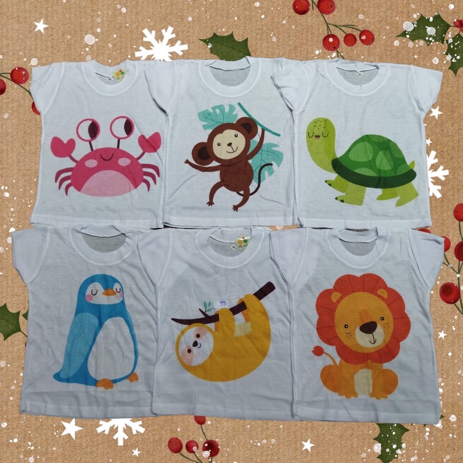 Kaos OBLONG Bayi Setali Harian Oneck Motif Karakter PUTIH Murah Usia 0 sd 16 Bulan