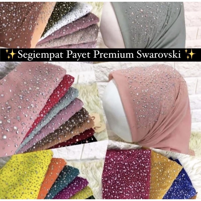 JILBAB SEGIEMPAT PAYET PREMIUM SWAROVSKI/HIJAB PESTA PAYET PREMIUM