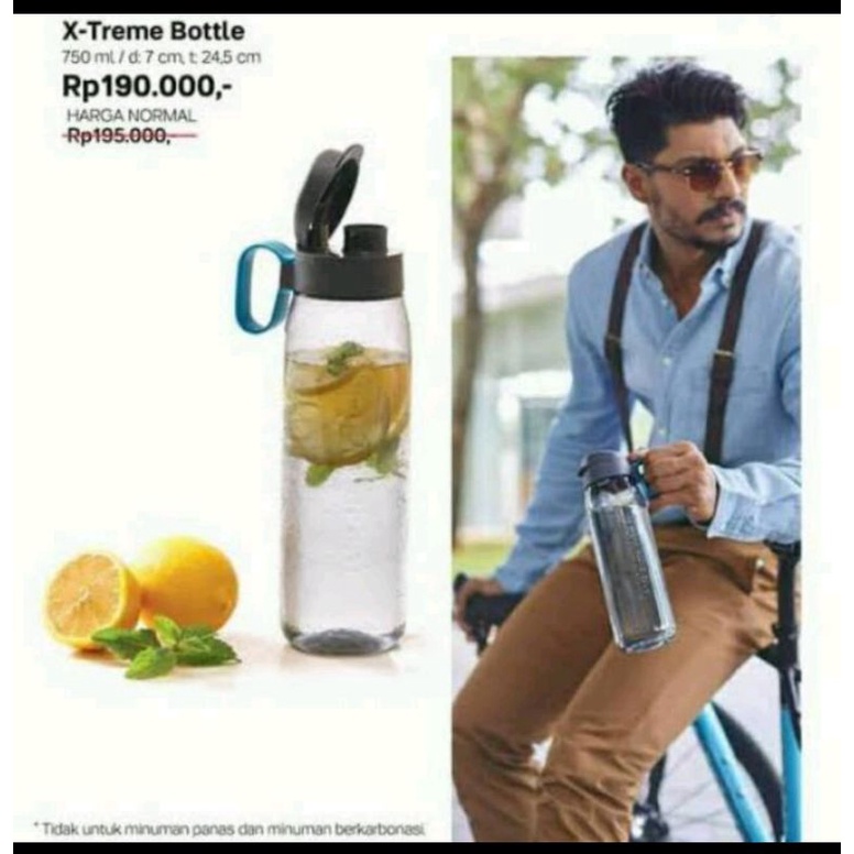 Tupperware Xtreme Botol 750ml botol minum pria.