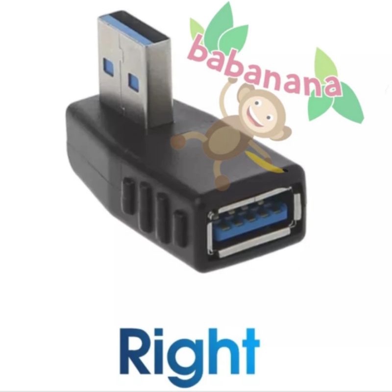 USB 3.0 Elbow Direction Adapter Converter siku colokan 90 Degree