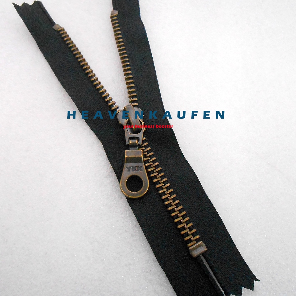 Resleting Zipper YKK 12,5 cm Atau 5 inch Atg Bakar Slider Oval Donat Untuk Resleting Celana Jeans Dll