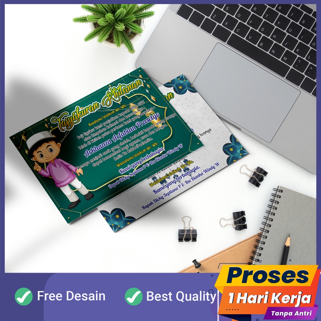 Kartu Ucapan Tasyakuran Khitanan / Sunatan nasi box - Tasyakur Walimatul Khitan Murah