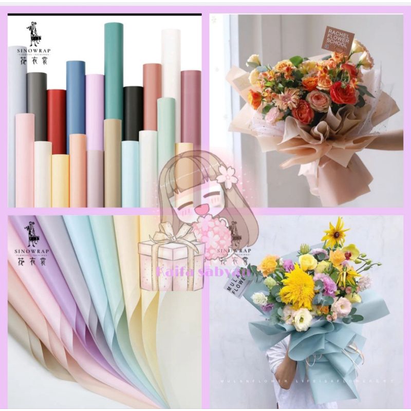 

( ecer ) FLOWER WRAPPING FULL COLOR CELLOPHANE KERTAS BUNGA POLOS SATU WARNA