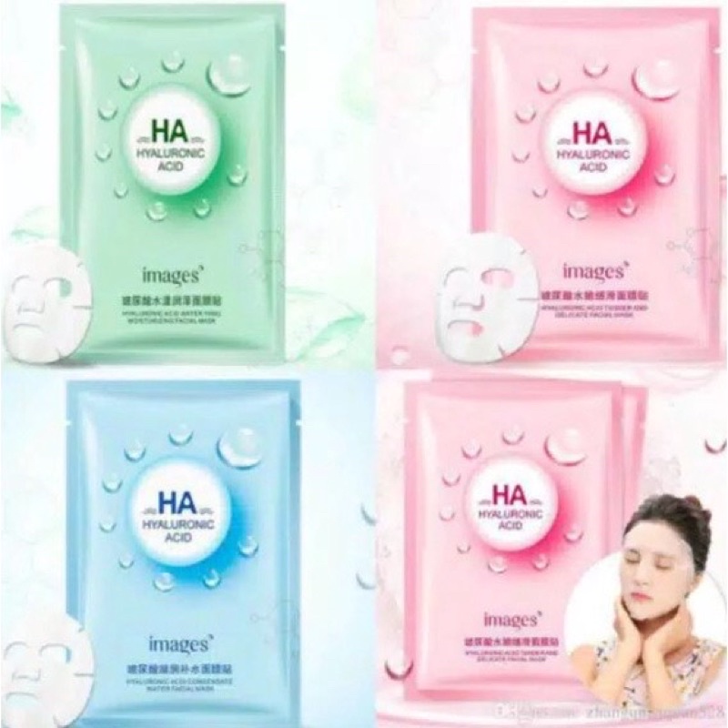 {Bisa kirim instant COD Medan Termurah}IMAGES HA Hyaluronic Acid Sheet Mask Water Moisturizing Facial Masker Wajah IMG02