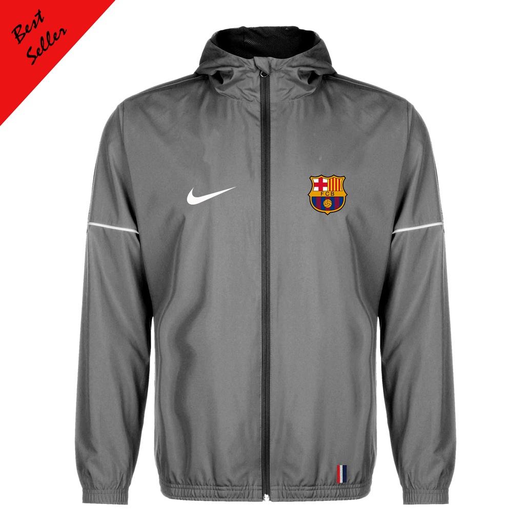 Jaket pria cowok parasut jumbo Logo Barca murah windrunner big Size