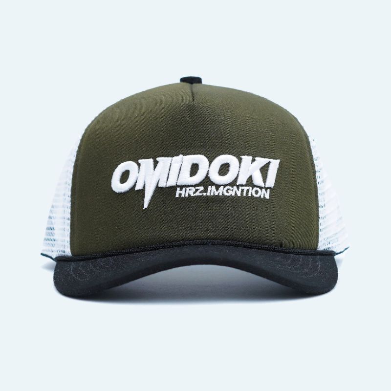 Omidoki Topi Trucker Hat Bordir Army Hitam Putih