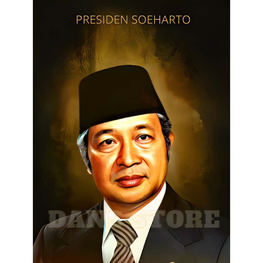 Poster Presiden Soeharto Hiasan Dinding Bahan MDG SHR32