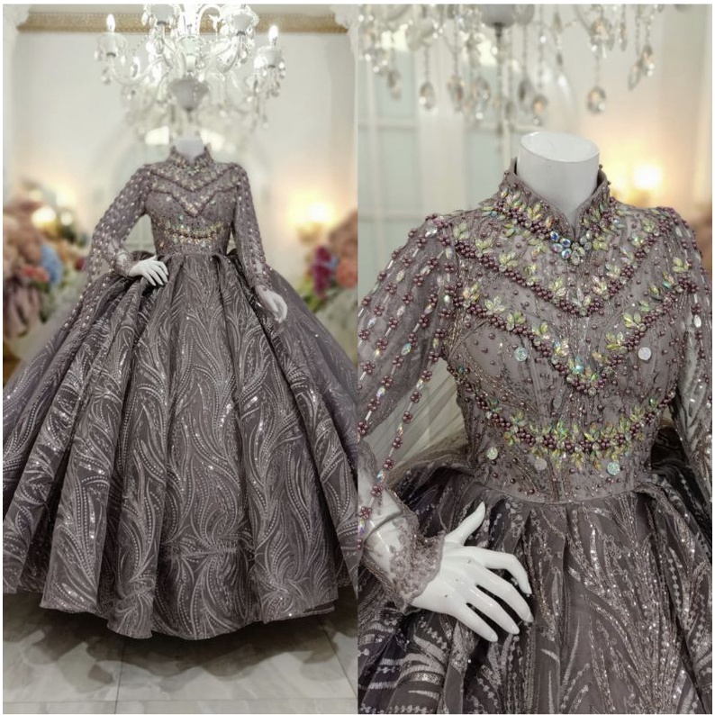 GAUN PENGANTIN BARBIE GOTIK MEWAH BEREKOR //GAUN WEDDING MODERN