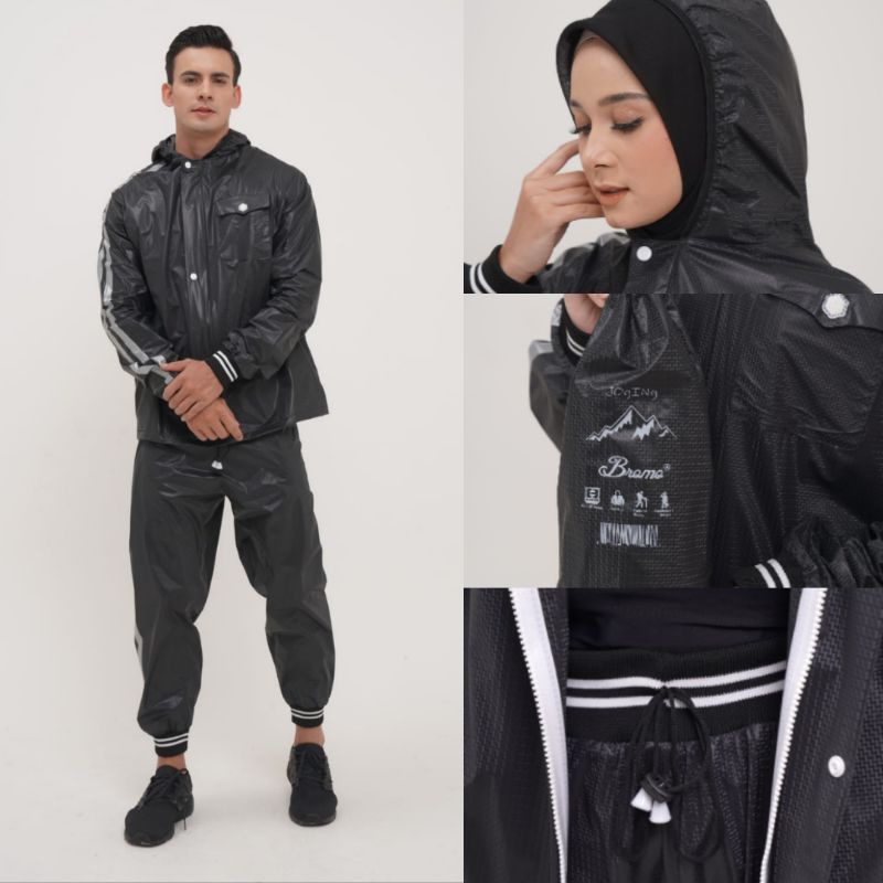 Jas Hujan Unisex Pria Wanita Raincoat Mantel Pelindung Hujan