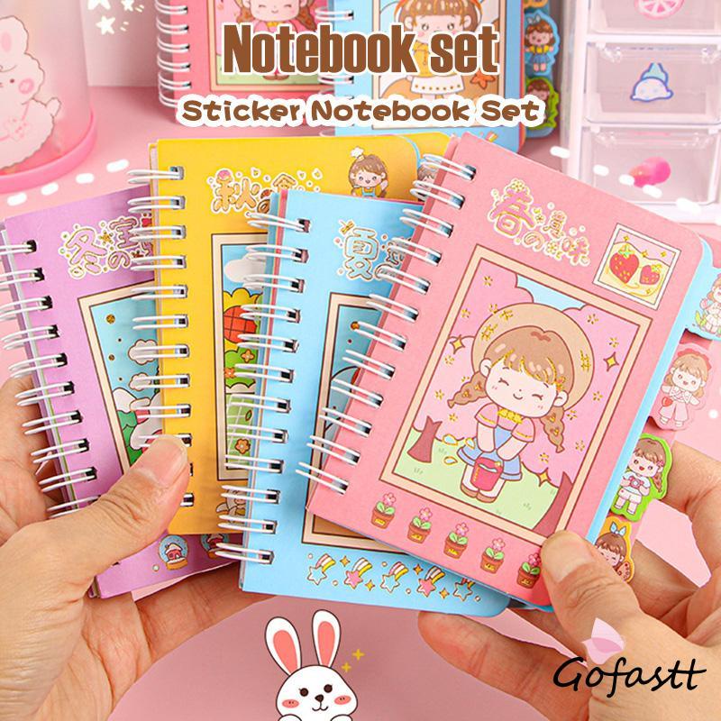 

Buku Catatan Lucu Siswa Scrapbook Coil Buku Portabel Dengan Stiker Di Dalamnya G