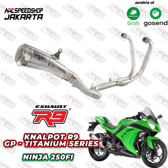 Knalpot R9 GP Series Ninja 250 fi/ Z250 Titanium Fullsystem