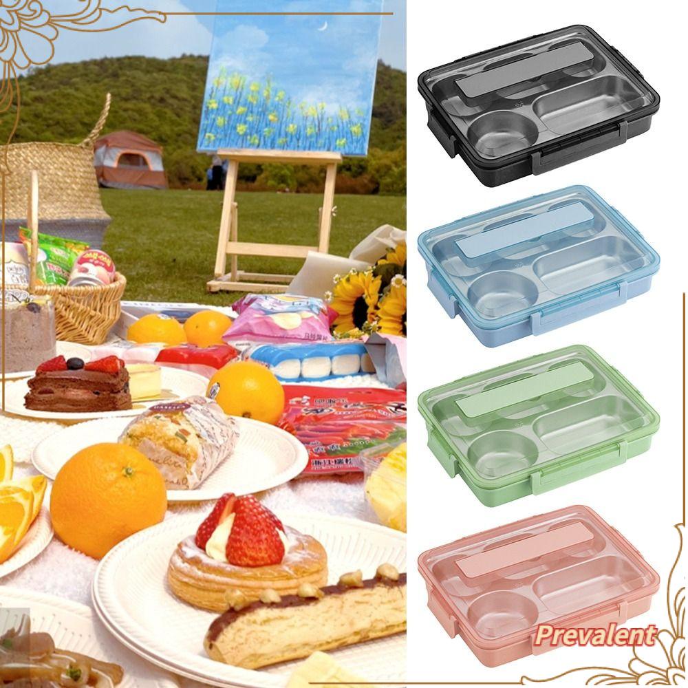 Preva Lunch Box Microwavable Rectangle Grid Untuk Pelajar Pekerja Kantor Wadah Makanan