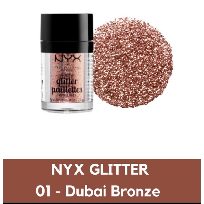 NYX METALLIC GLITTER PAILLETS 01 (DUBAI BRONZE)