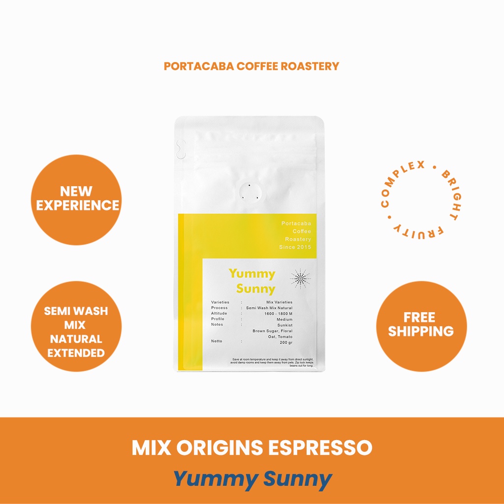 

Kopi Pangalengan Mix Arabika Portacaba Espresso Yummy Sunny 200gr