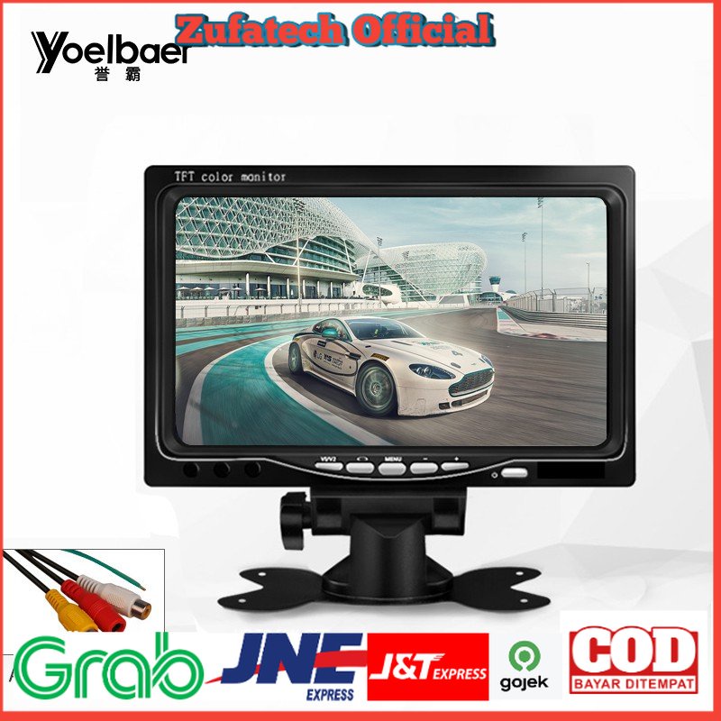 Yoelbaer Layar Monitor Mobil TFT LCD 7 Inch - C-T703 - Black