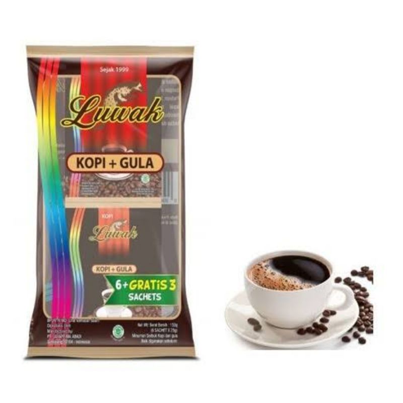 

Luwak kopi + gula (6+2)sachet x 23g